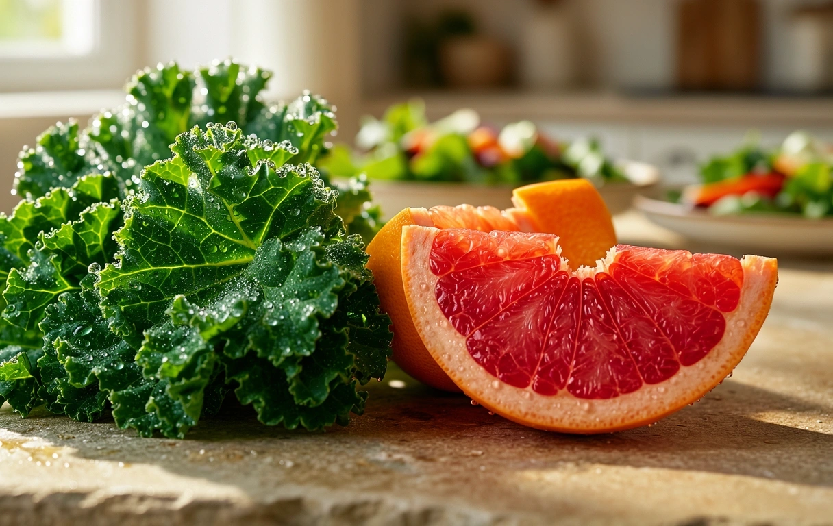 Vibrant citrus and greens signifying nutritional vitality